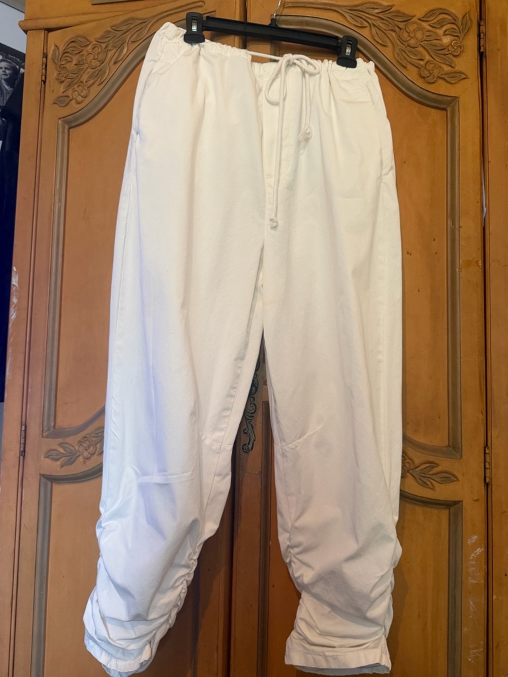 Free People White Drawstring cotton pants